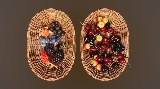 Berries and Cherries 3D model 2