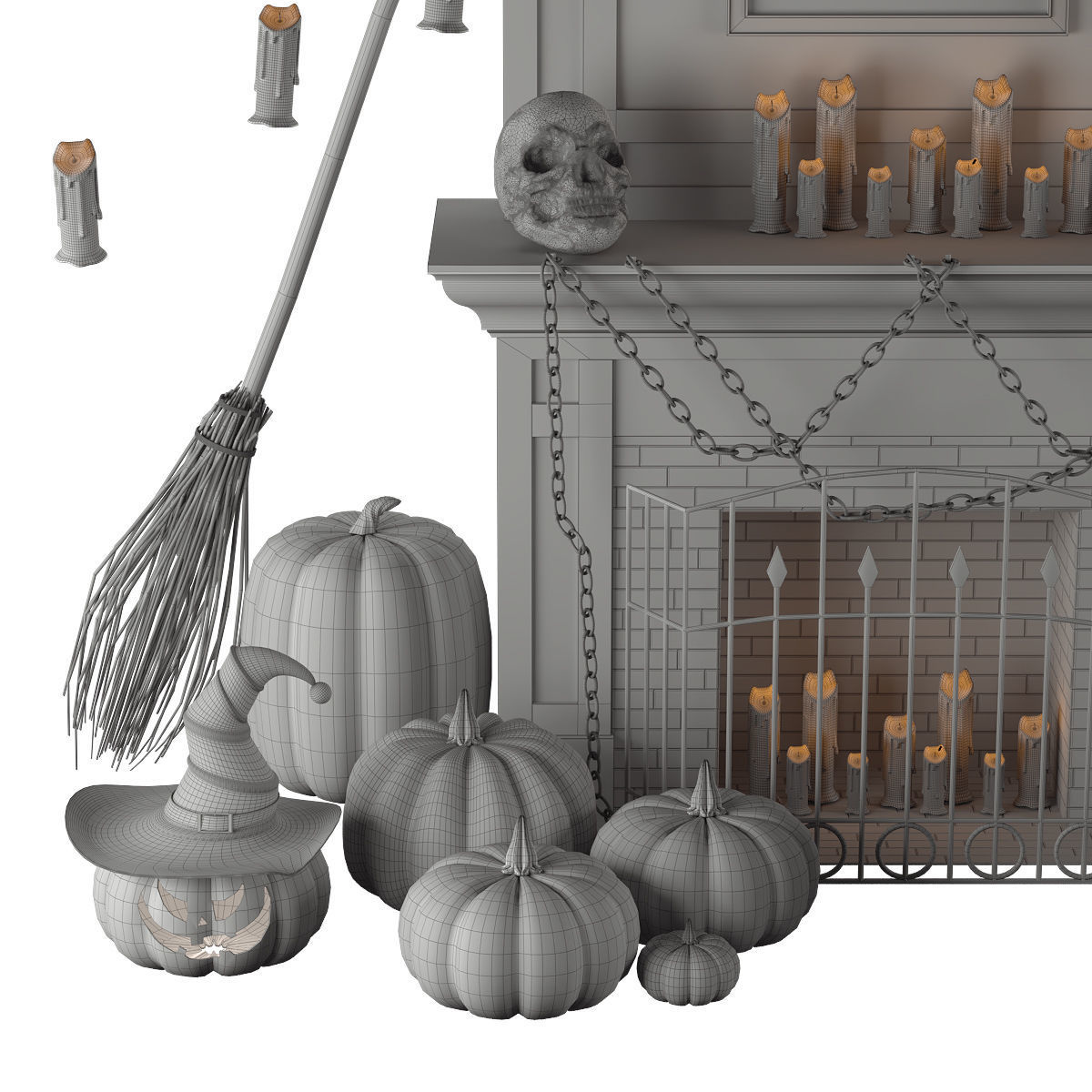 Halloween decor 3D model_10