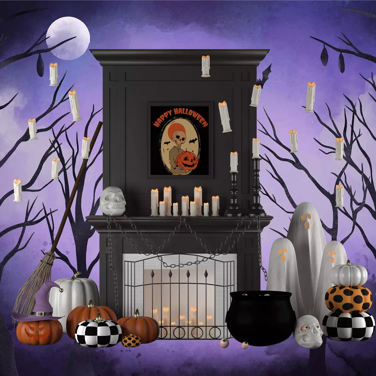 Halloween decor 3D model_0