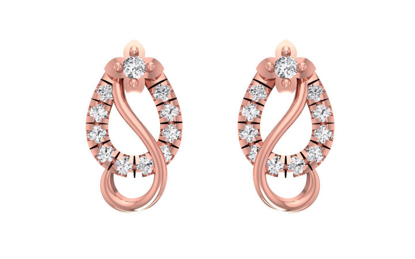 Earrings Pendant Set 3dm STL OBJ FBX Renders Details 3D print model_4