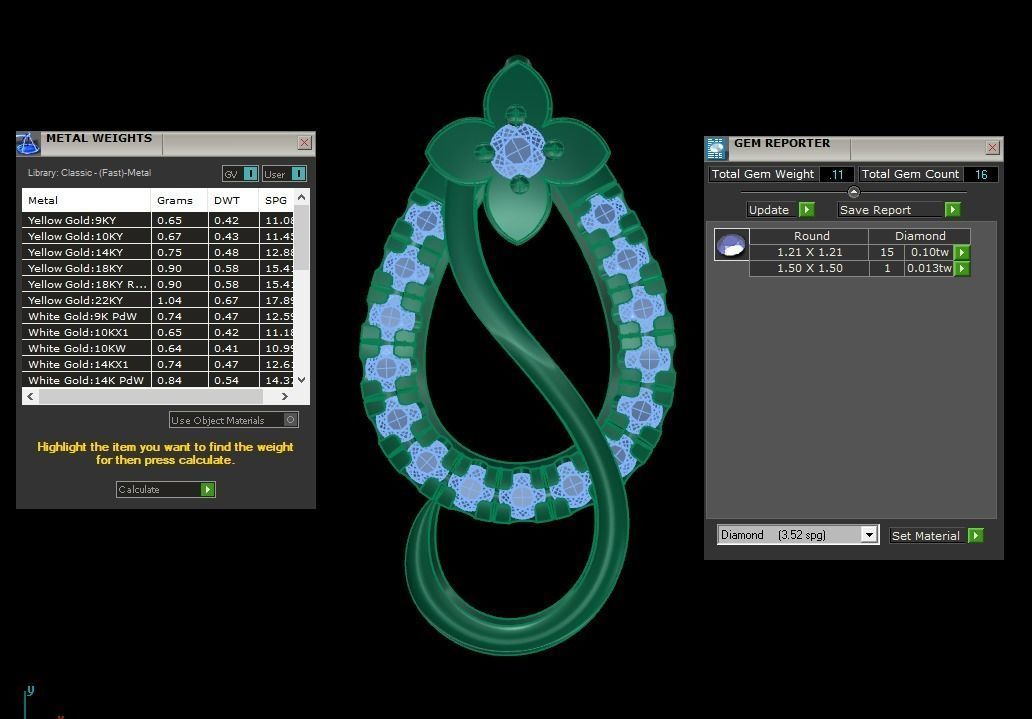 Earrings Pendant Set 3dm STL OBJ FBX Renders Details 3D print model_7