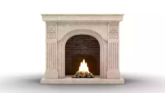fireplace with fire in it