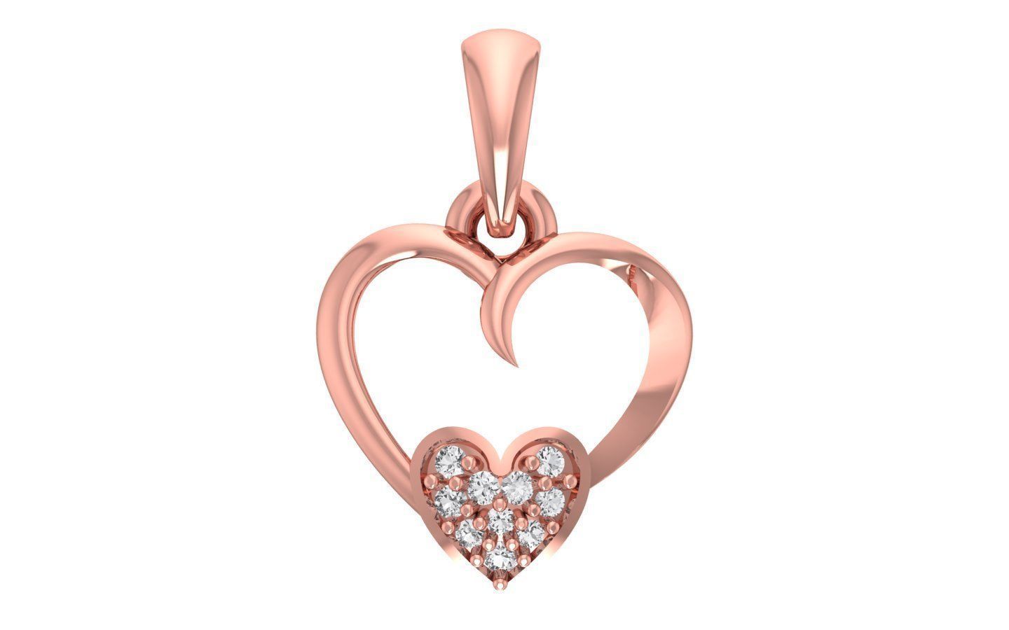 Heart Earrings Pendant Set 3dm STL OBJ FBX Renders Details 3D print model_4