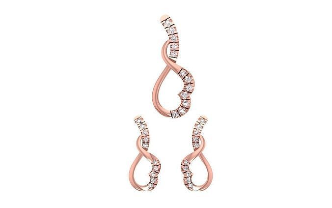 Earrings Pendant Set 3dm STL OBJ FBX Renders Details 3D print model