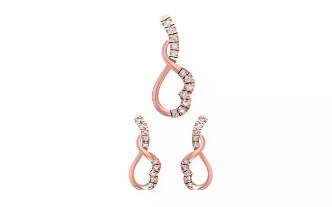 Earrings Pendant Set 3dm STL OBJ FBX Renders Details 3D print model