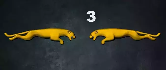 jaguar two golden lions 3D print model