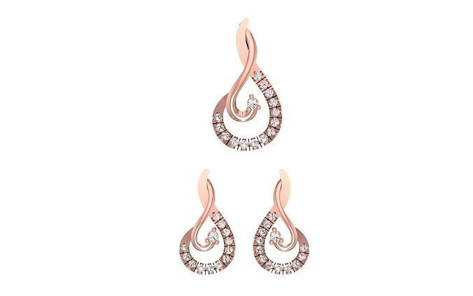 Earrings Pendant Set 3dm STL OBJ FBX Renders Details 3D print model