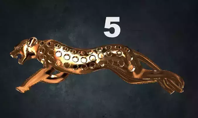 jaguar golden cheetah running 3D print model