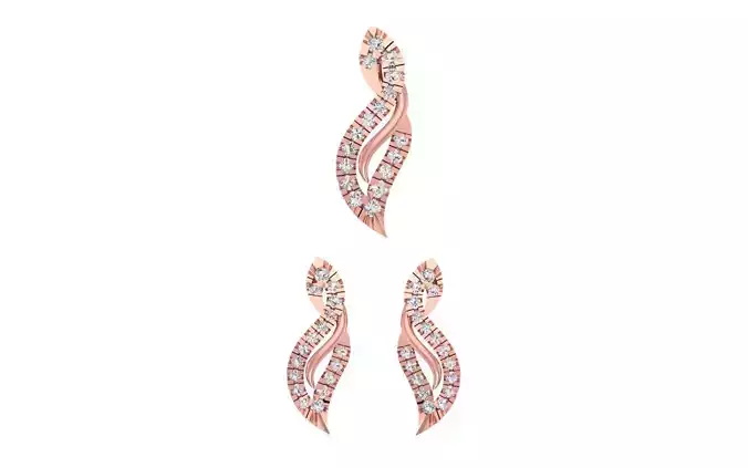 Earrings Pendant Set 3dm STL OBJ FBX Renders Details 3D print model