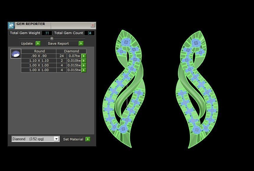 Earrings Pendant Set 3dm STL OBJ FBX Renders Details 3D print model_6