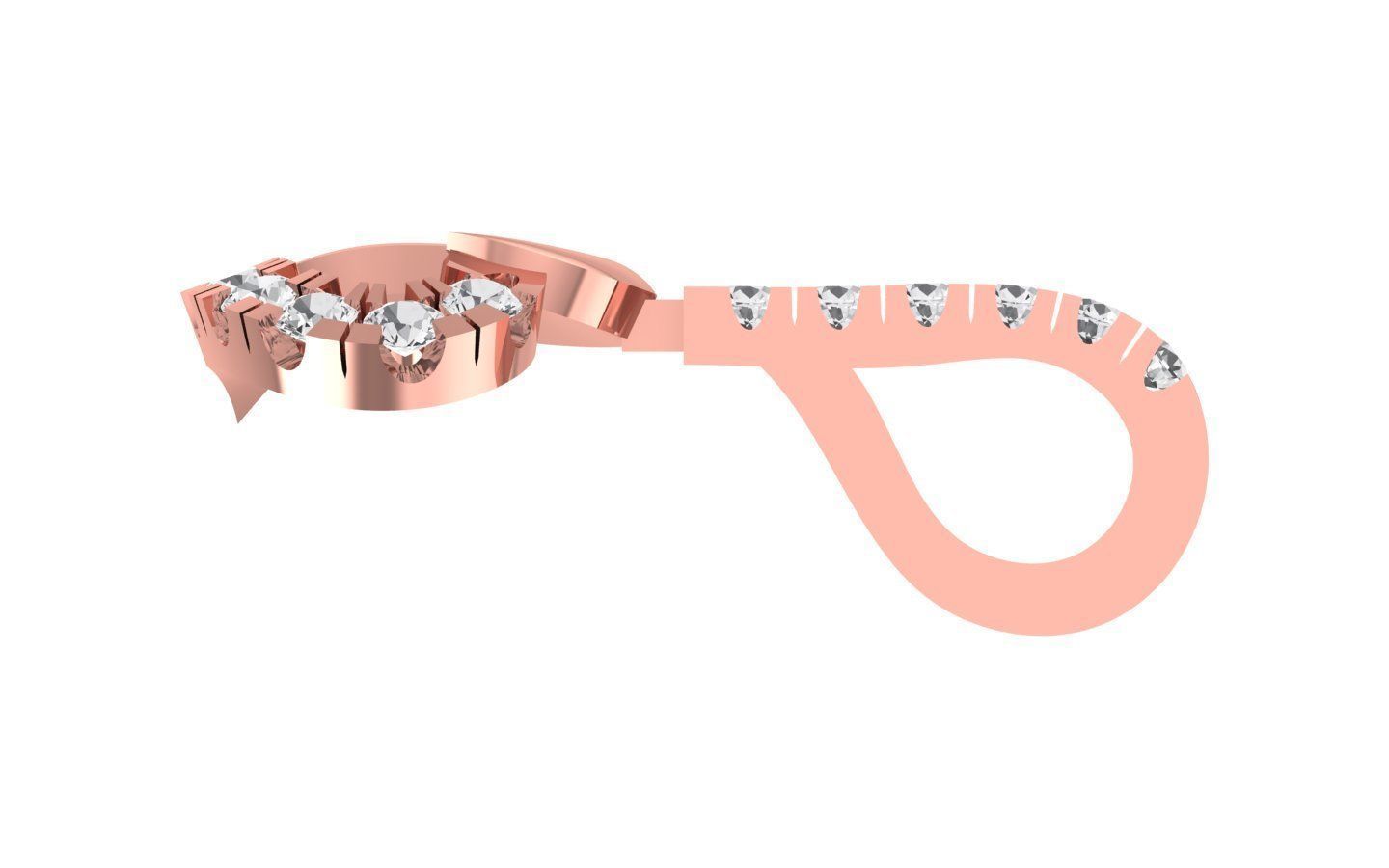 Heart Earrings Pendant Set 3dm STL OBJ FBX Renders Details 3D print model_5