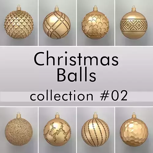 Christmas Balls collection 02 3D model