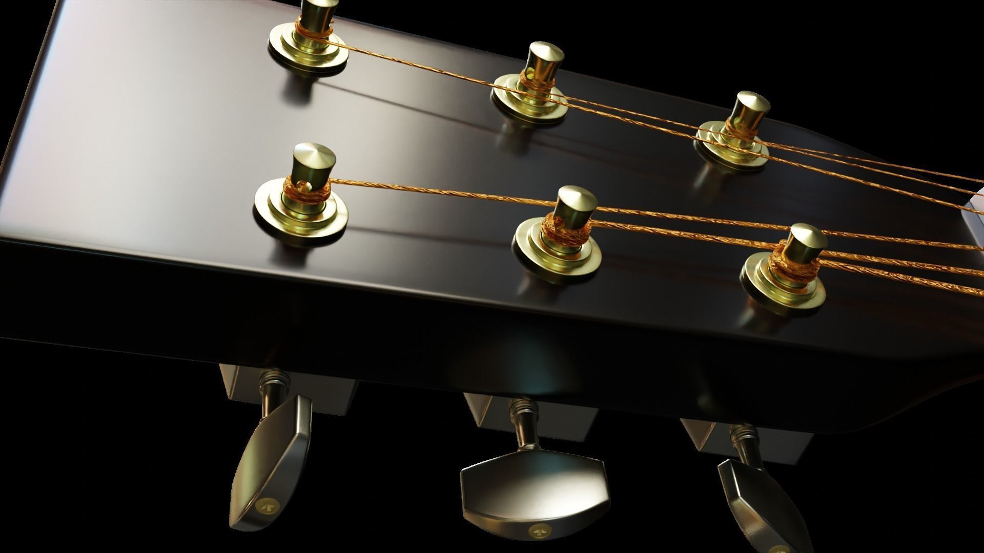 classic guitar 3d Low-poly 3D model_2