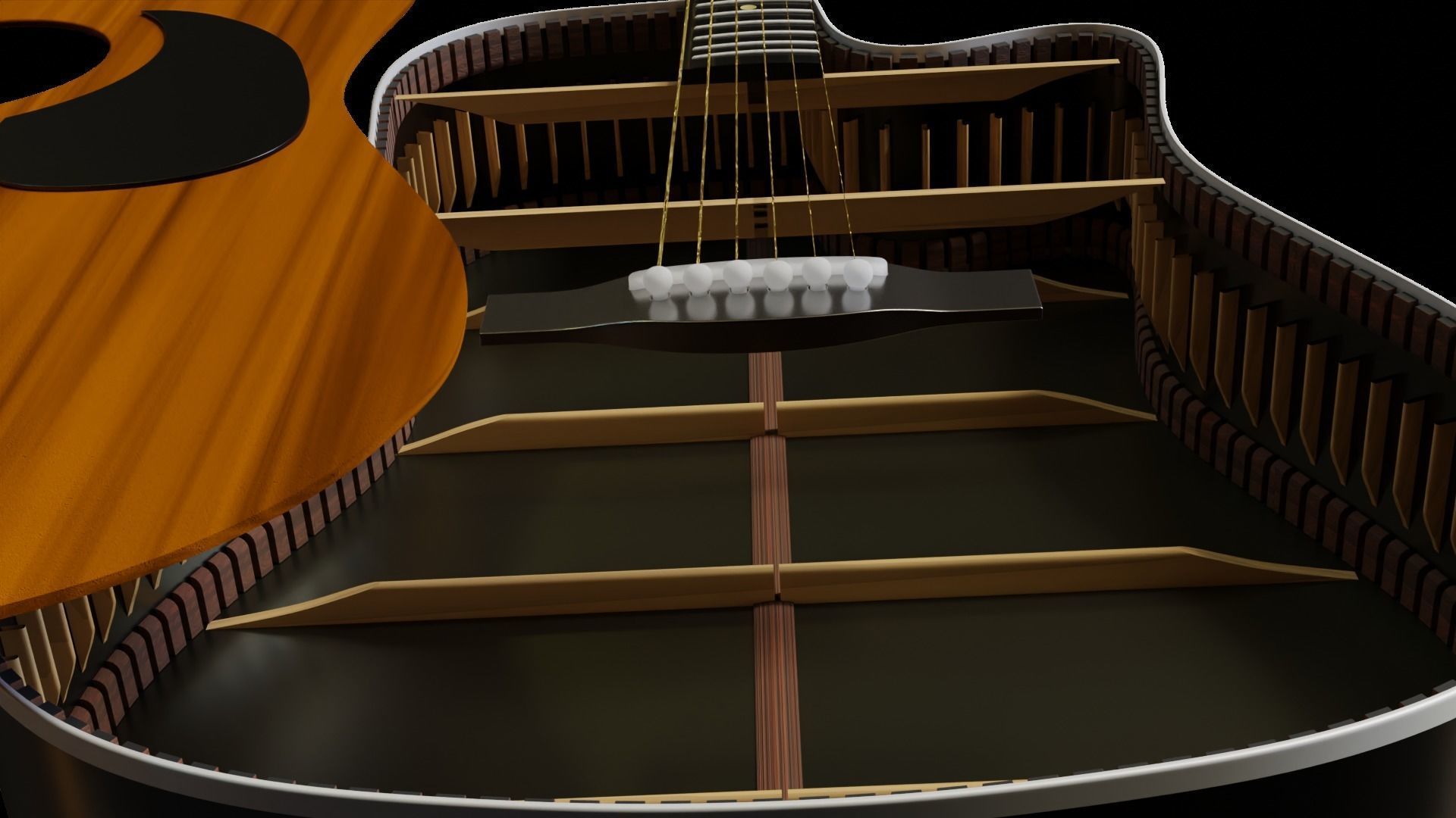 classic guitar 3d Low-poly 3D model_1