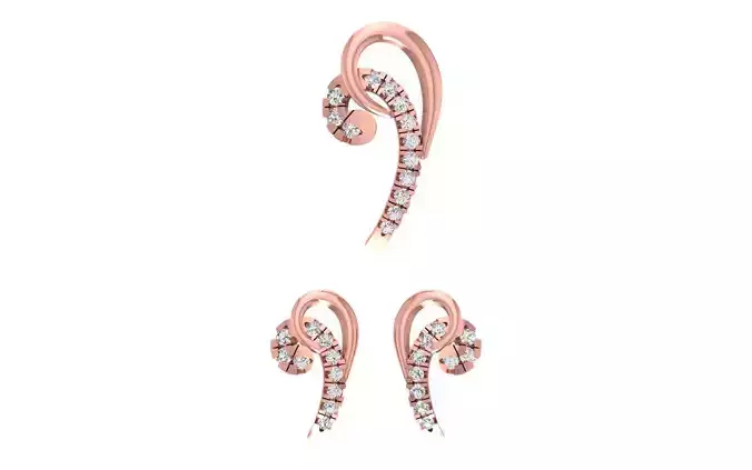 Earrings Pendant Set 3dm STL OBJ FBX Renders Details 3D print model