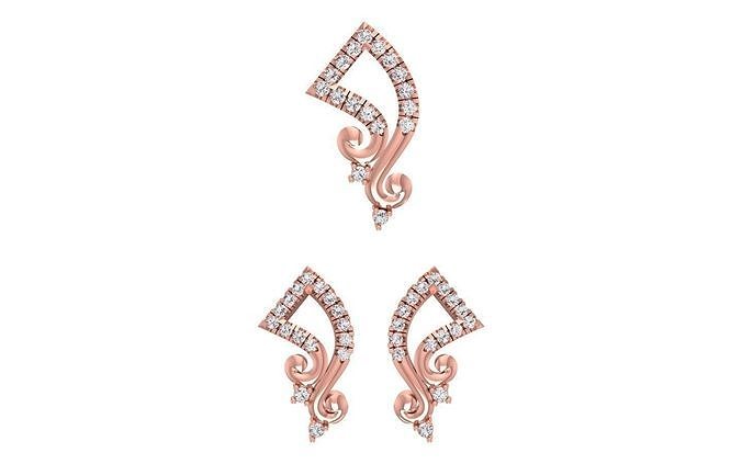 Earrings Pendant Set 3dm STL OBJ FBX Renders Details 3D print model