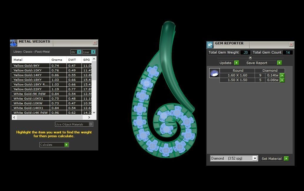 Earrings Pendant Set 3dm STL OBJ FBX Renders Details 3D print model_7