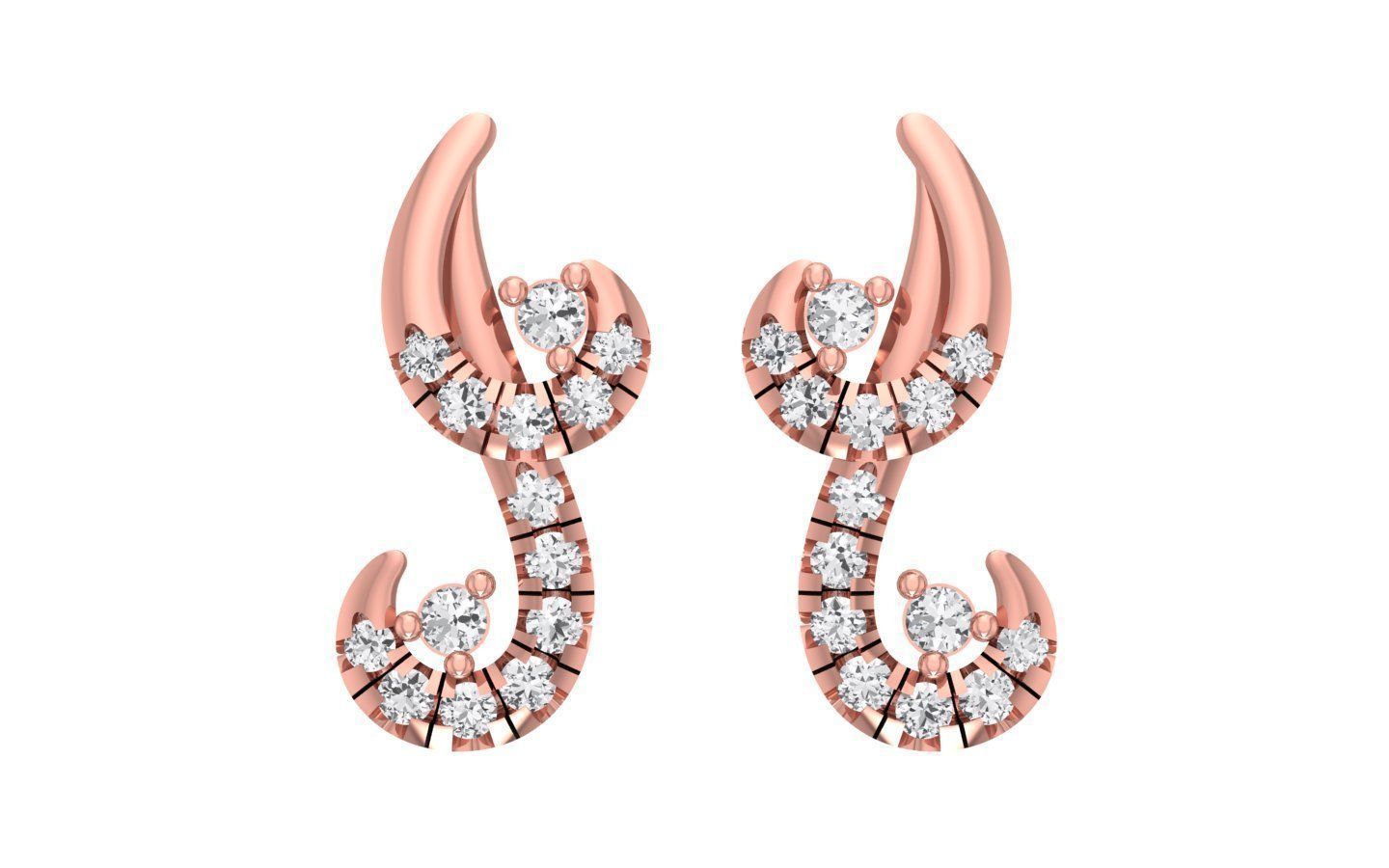 Earrings Pendant Set 3dm STL OBJ FBX Renders Details 3D print model_5