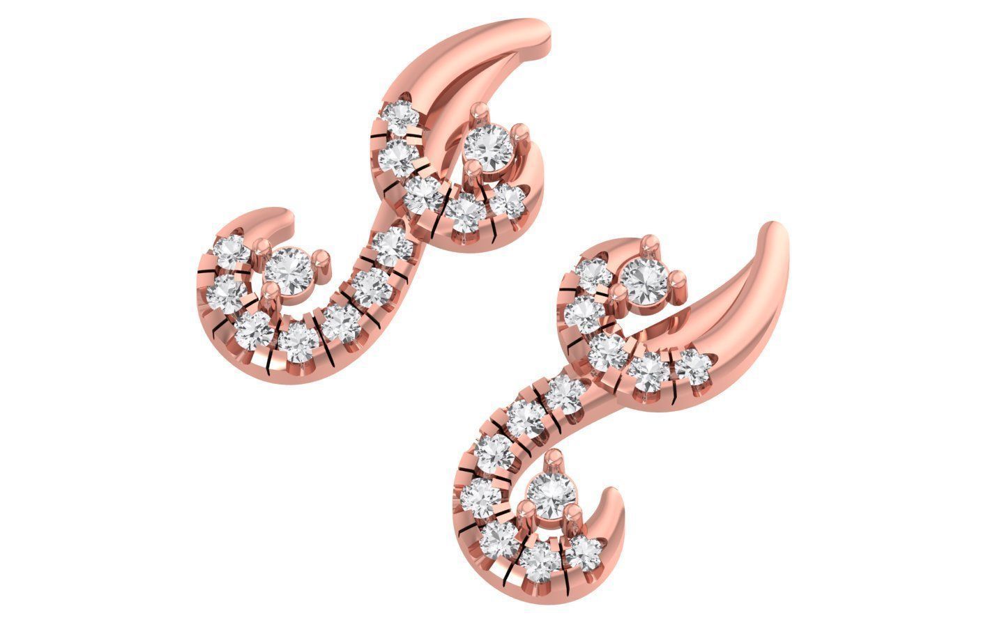 Earrings Pendant Set 3dm STL OBJ FBX Renders Details 3D print model_9