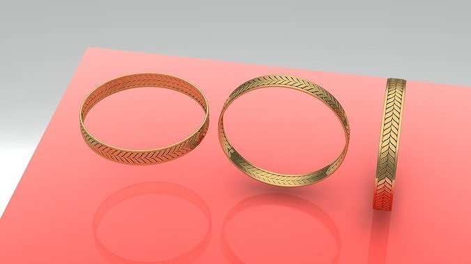 Bracelet for men leaf 3D print model