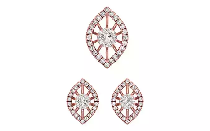Earrings Pendant Set 3dm STL OBJ FBX Renders Details