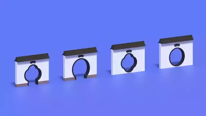 Cartoon Chinese Garden Gate