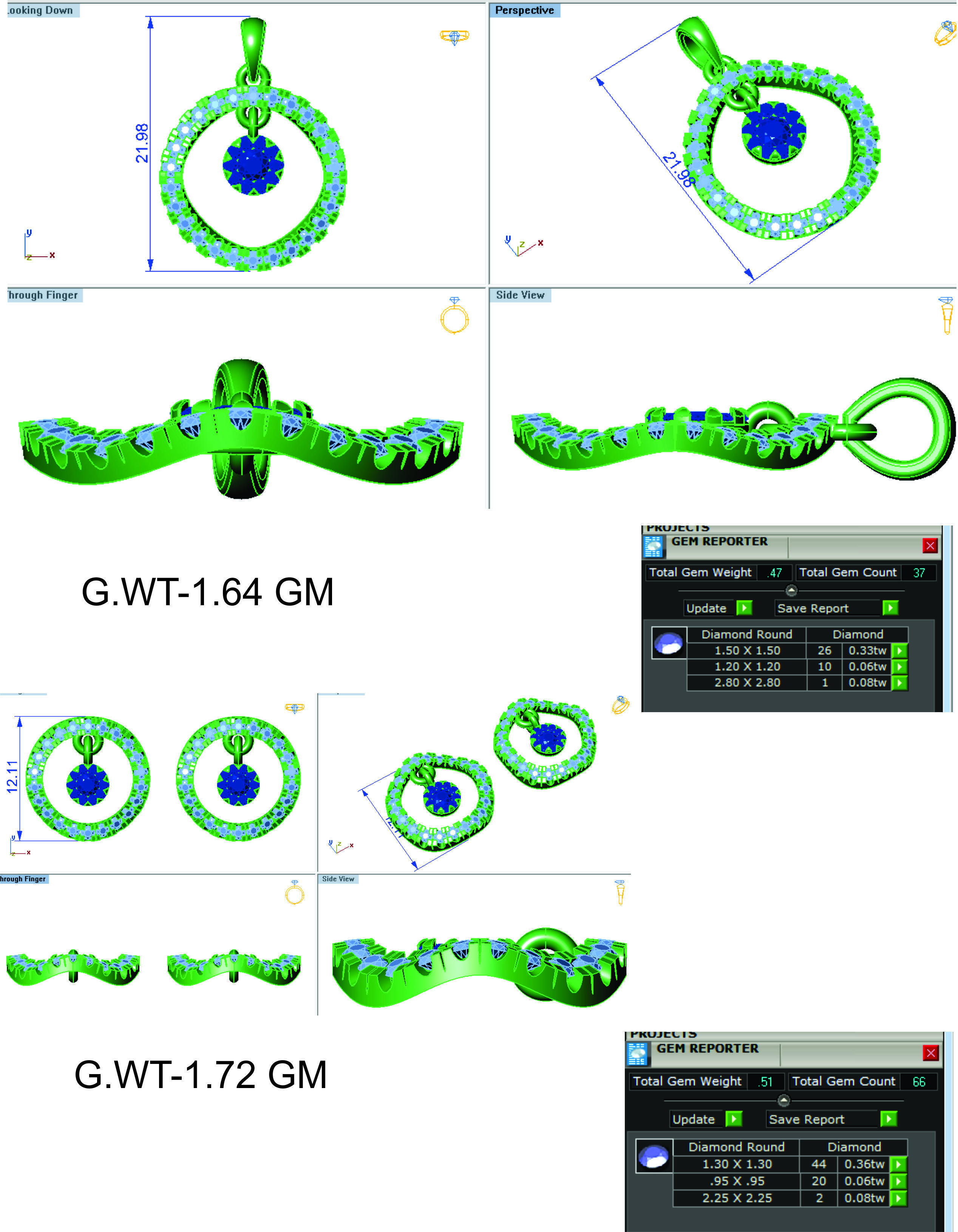 Earrings Pendant Set 3dm STL OBJ FBX Renders Details 3D print model_7