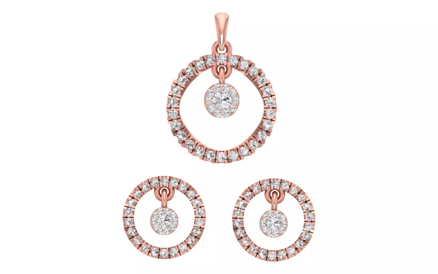 Earrings Pendant Set 3dm STL OBJ FBX Renders Details 3D print model_0