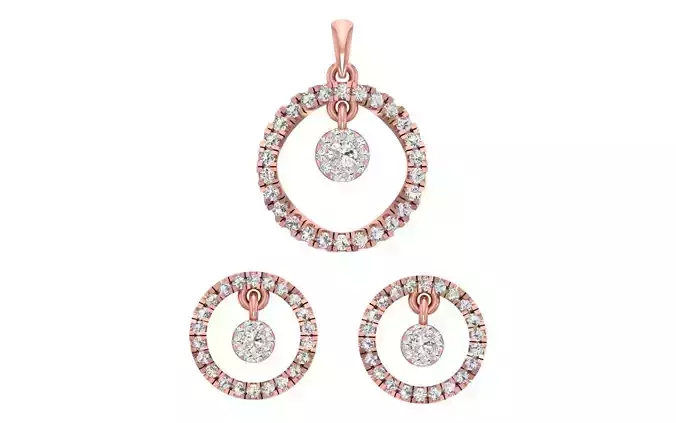 Earrings Pendant Set 3dm STL OBJ FBX Renders Details