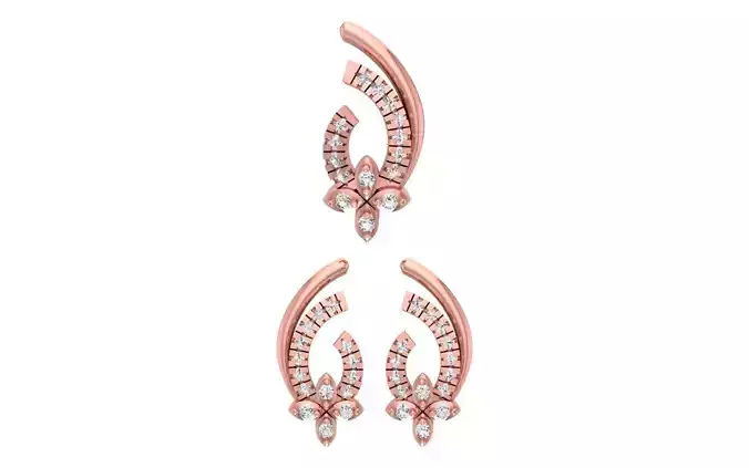 Earrings Pendant Set 3dm STL OBJ FBX Renders Details