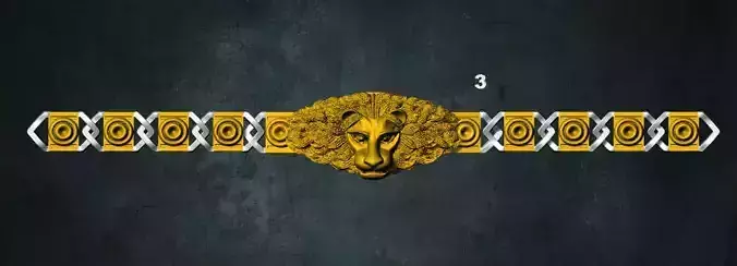 lions golden lion head 3D print model