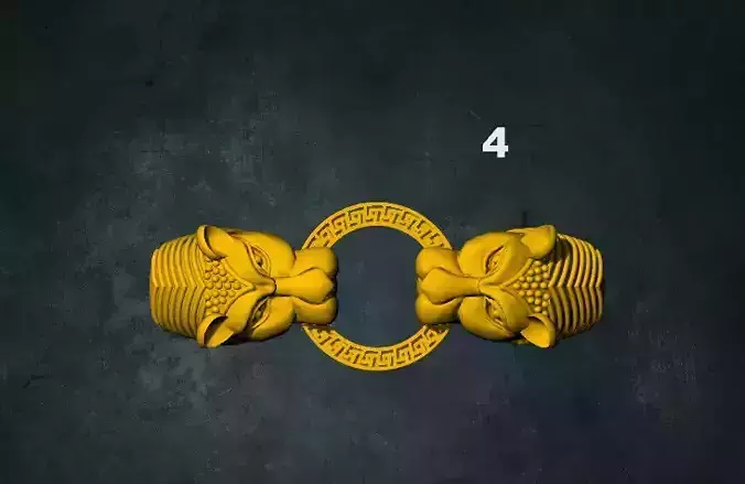 lions two lion heads