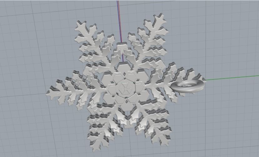 Pendant Snowflake Model 2084 3D print model_4