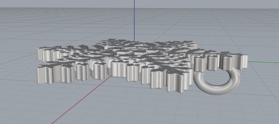 Pendant Snowflake Model 2084 3D print model_2