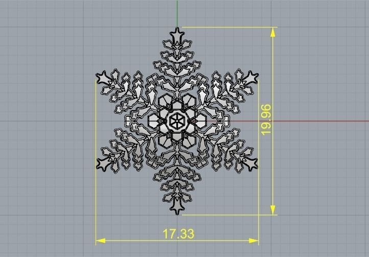 Pendant Snowflake Model 2084 3D print model_6
