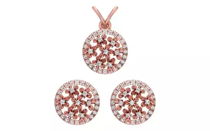 Earrings Pendant Set 3dm STL OBJ FBX Renders Details