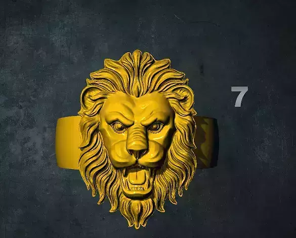 lions lion head ring