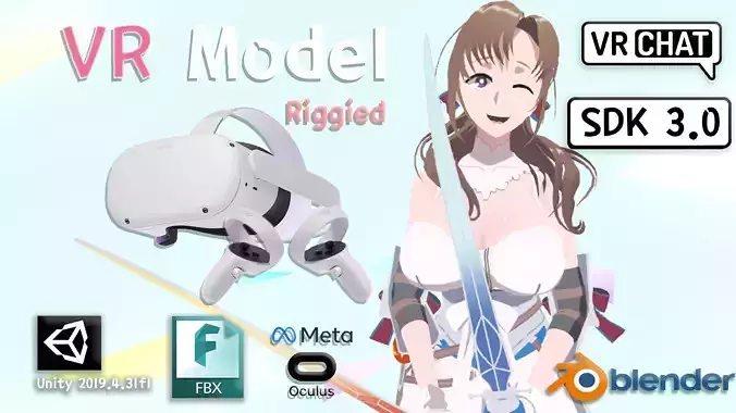 Oosuki MAMAKO VRChat Oculus Quest Low-poly 3D model Low-poly 3D model
