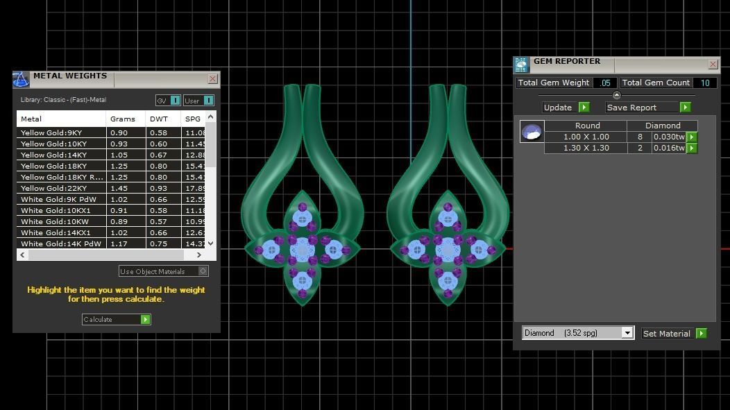 Earrings Pendant Set 3dm STL OBJ FBX Renders Details 3D print model_6