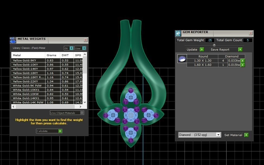 Earrings Pendant Set 3dm STL OBJ FBX Renders Details 3D print model_7
