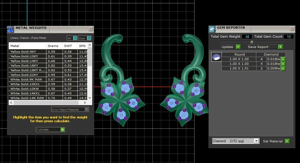 Earrings Pendant Set 3dm STL OBJ FBX Renders Details 3D print model_8
