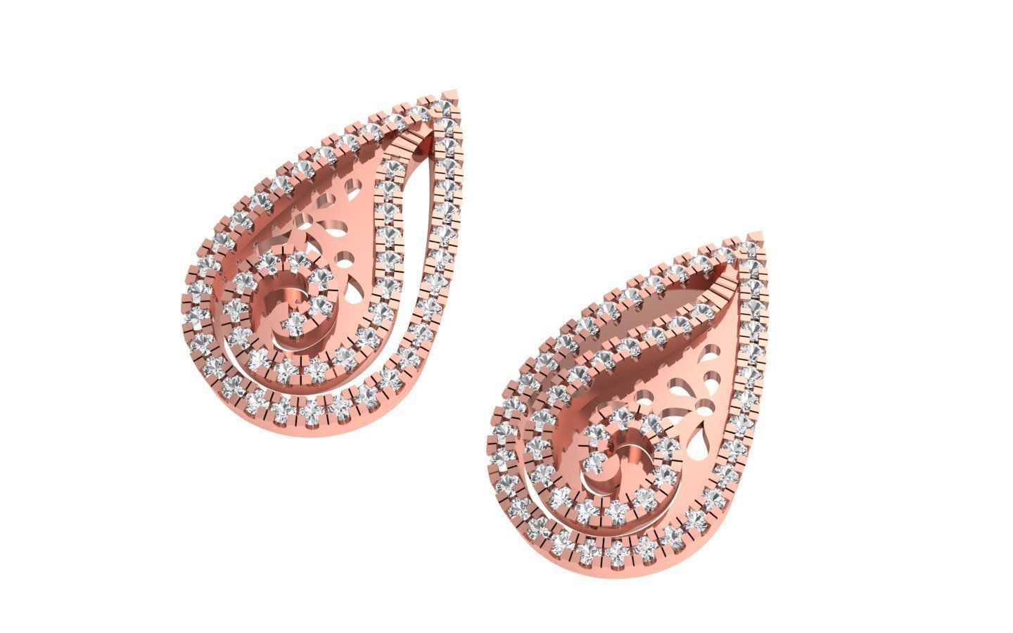 Earrings Pendant Set 3dm STL OBJ FBX Renders Details 3D print model_1