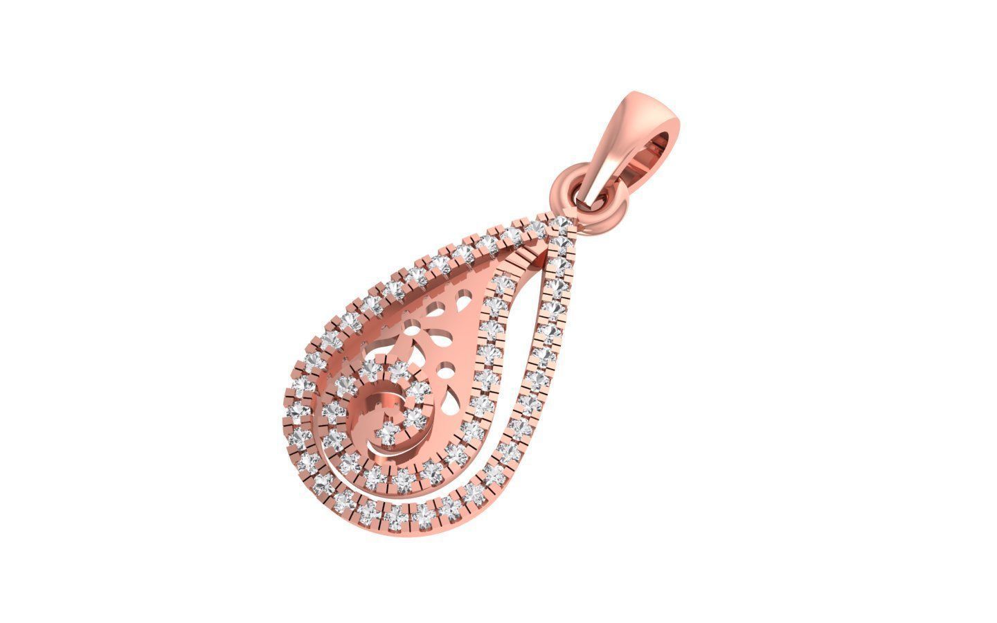 Earrings Pendant Set 3dm STL OBJ FBX Renders Details 3D print model_3