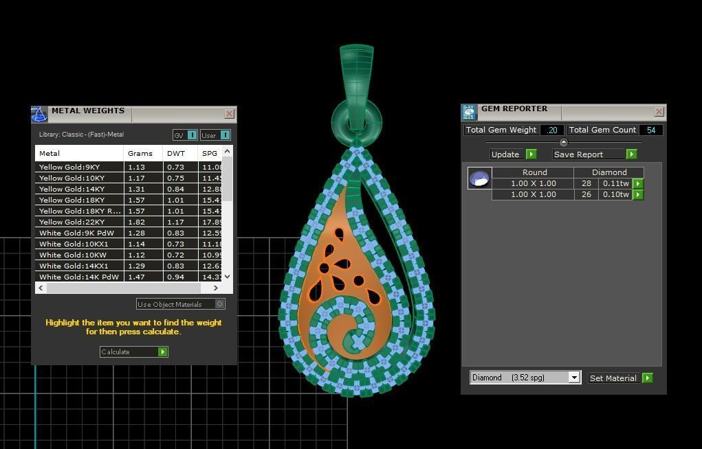 Earrings Pendant Set 3dm STL OBJ FBX Renders Details 3D print model_9