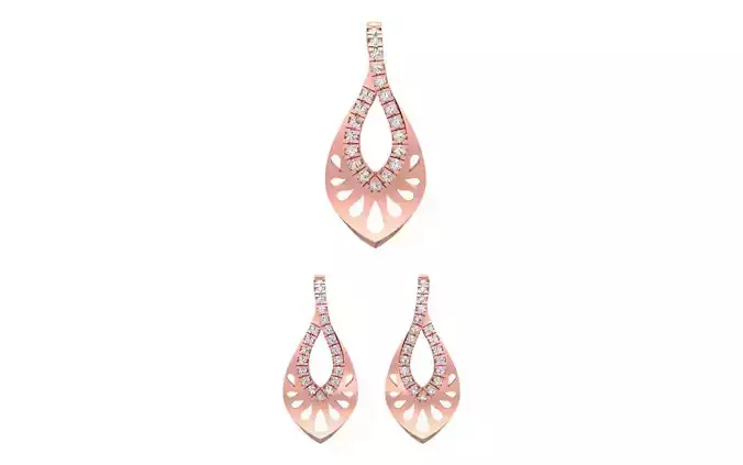Earrings Pendant Set 3dm STL OBJ FBX Renders Details 3D print model