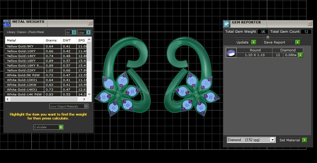 Earrings Pendant Set 3dm STL OBJ FBX Renders Details 3D print model_7