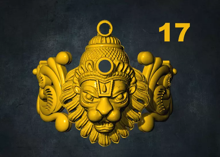 lions indian lion with number 3D print model_0