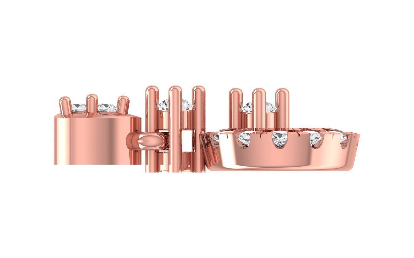 Stud Round Earrings Pendant Set 3dm STL OBJ FBX Renders Details 3D print model_6