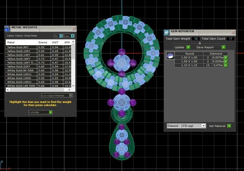 Stud Round Earrings Pendant Set 3dm STL OBJ FBX Renders Details 3D print model_9