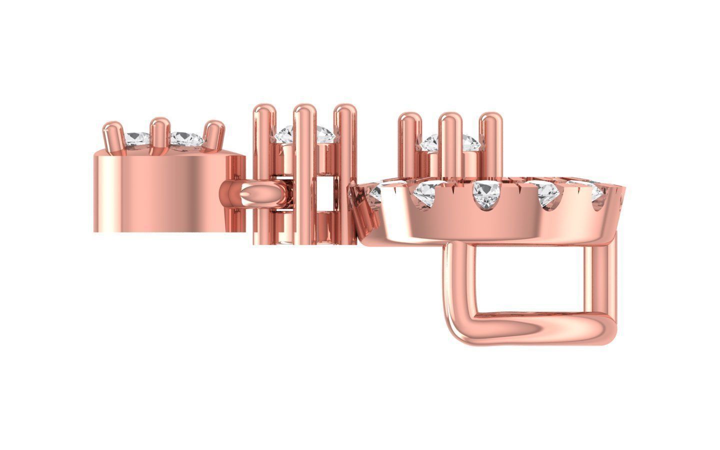 Stud Round Earrings Pendant Set 3dm STL OBJ FBX Renders Details 3D print model_10